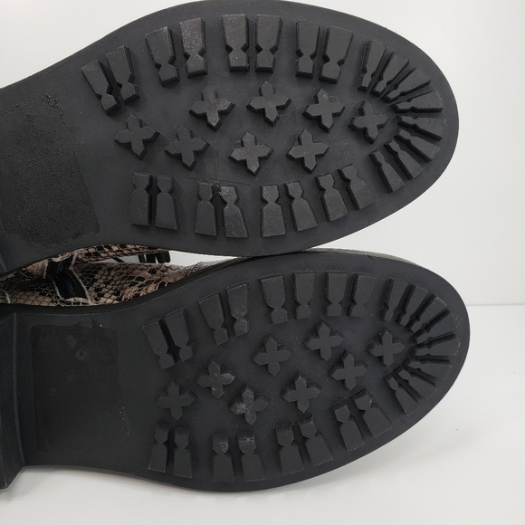 Linea Paolo Trinity Soft Leather Snake Embossed Lace/zip Combat Boots Sz 8M - Picture 9 of 10